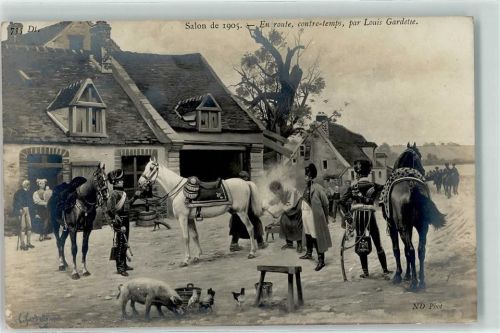 Salon de 1905 - En route par Louis Gardette - Rast Schwein Schmied AK