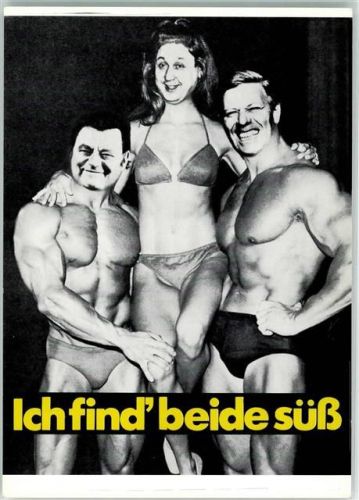 1976 Satire von Ernst Volland Nr. 8 Süß - Ich finde beide süß , Strauß, Schmidt und Genscher