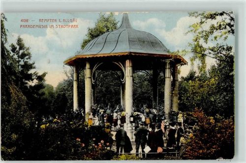 Kempten 1916 Stadtpark Musikpavillion Orchester