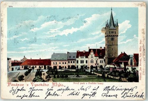 Vysoke Myto Hohenmauth 1902 - Novy park u Prazske brany