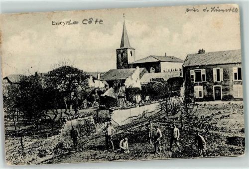 Essey 1917 Kirche Arbeiter Landwirtschaft Feldpost
