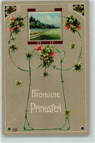 1910 Vierblättriger Klee Wiese Pfingsten