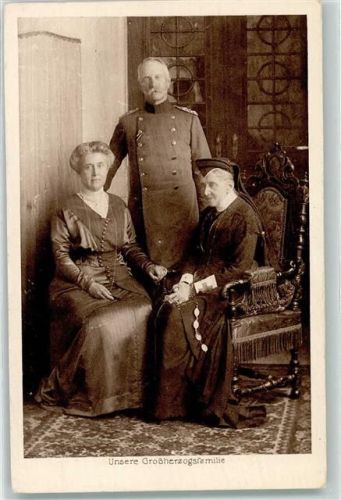 Erbgroßherzog Friedrich mit Gemahlin Hilda und Mutter Luise