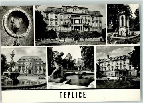 Teplice Schloss Brunnen Schwein