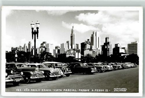 Sao Paulo Vista Parcial Parque D. Pedro II Autos Laterne Turm Hochhäuser