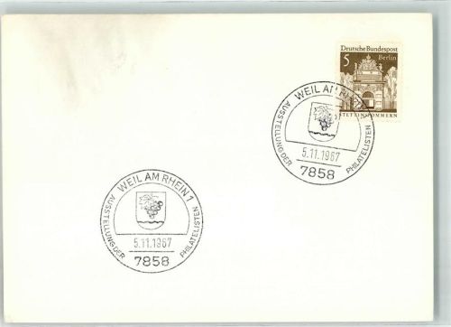 Weil am Rhein Sonderstempel Ausstellung der Philatelisten 1967