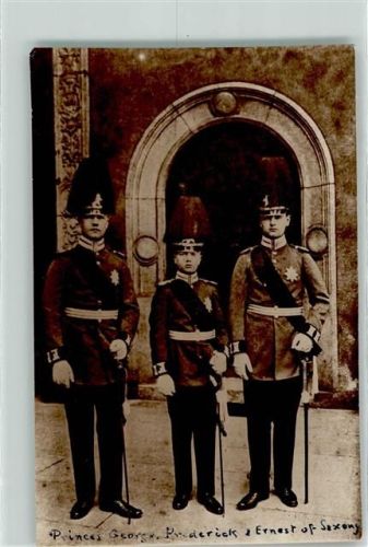 Kronprinz Georg Prinz Friedrich und Prinz Ernst in Uniform Adel Sachsen