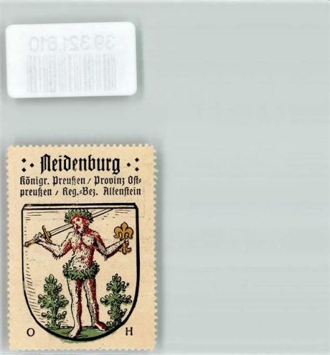 Neidenburg Vignette Wappen Königr. Preußen Provinz Ostpreußen Reg Bez. Allenstein