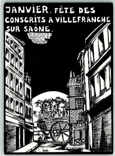 Illustrator Lardie Jaques - Janvier, Fete des Concrits a Villefranche sur Saone