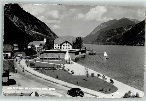 Pertisau Achensee 930 m Tirol Kirche Auto Segelboot