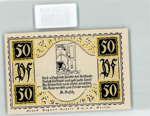 Stolzenau 1921 Notgeld Kreis Stolzenau Weser 50 Pfennig Bad Rehburg Kurhaus