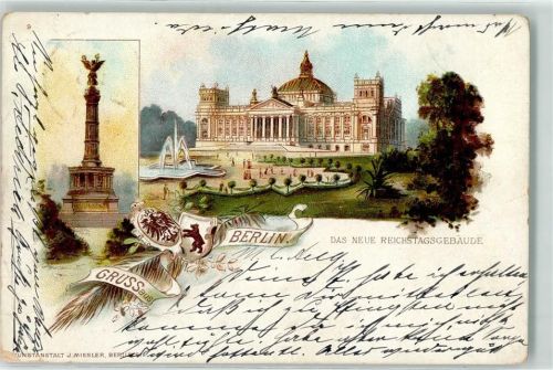 Tiergarten 1897 Siegessäule Reichstag