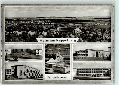 70734 W7012 Fellbach , Württ Foto AK Heim am Kapellberg Brunnen