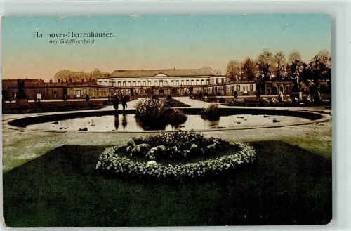 Herrenhausen 1916 Schloß Herrenhausen Goldfischteich