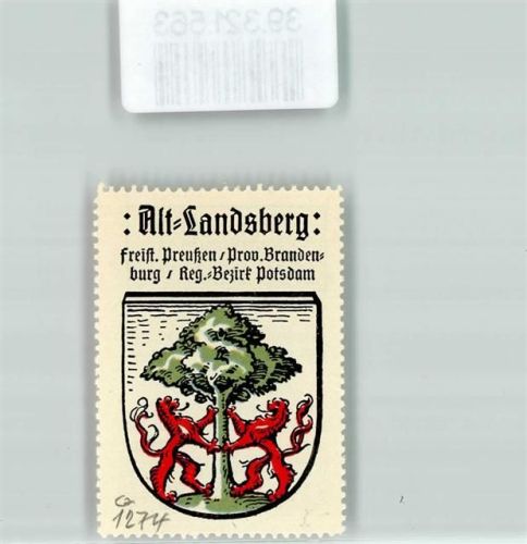Altlandsberg Vignette Wappen Freist. Preußen Prov. Brandenburg Reg. Bezirk Potsdam