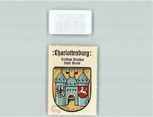 Charlottenburg Vignette Wappen Freistaat Preußen Stadt Berlin