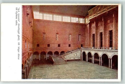 Stockholm Bla Hallen till höger dörrar till Gyllene salen im Rathaus