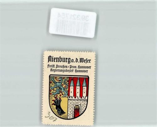 Nienburg Vignette Wappen Freist. Preußen Prov. Hannover Regierungsbezirk Hannover