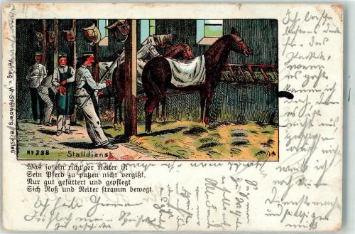 1913 Lithographie Stalldienst Verlag Steinberg 238