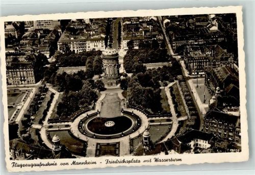 Mannheim WK II Friedrichsplatz Wasserturm Fliegeraufnahme