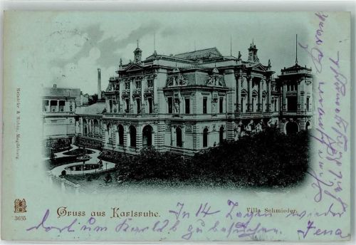 Karlsruhe 1899 Villa Schmieder Mond Fabrik Schornstein
