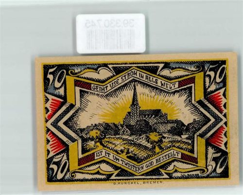 Twistringen Notgeld 50 Pfennig Kirche Sparkasse 1921
