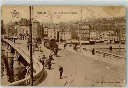 Liege Le Pont des Arches Brücke Tram