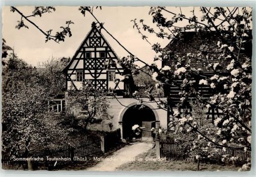 Tautenhain Unterdorf Fachwerkhaus Baumblüte