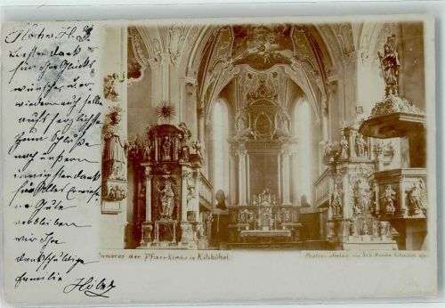Kitzbühel 1902 Inneres der Pfarrkirche Foto AK