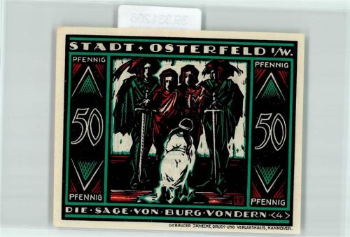 Osterfeld Notgeld 50 Pfennig Die Sage von der Burg Vondern