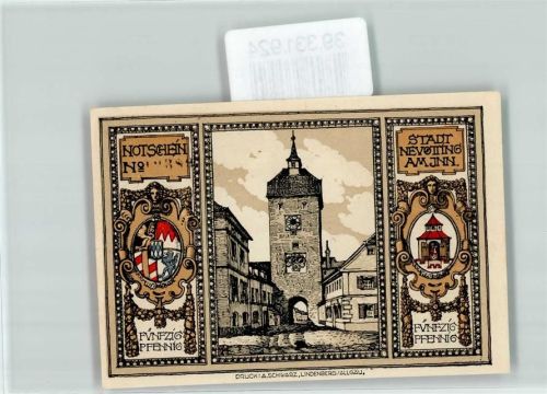 Neuötting Notgeld 50 Pfennig Stadttor