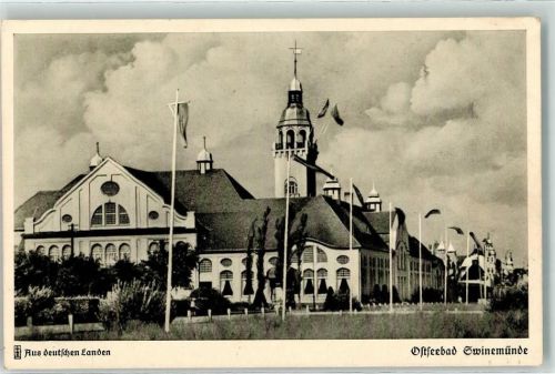 Swinemünde Kurhaus Ostseebad Fahnen