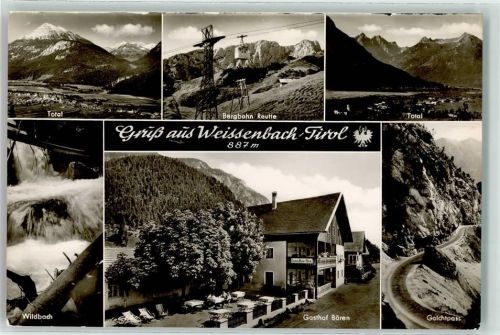 Weißenbach Bergbahn Reutte Gasthaus Bären Gaichpass Wildbach