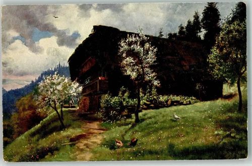 Frühling im Schwarzwald Haus Hühner Serie I Blatt 4 Nr.177