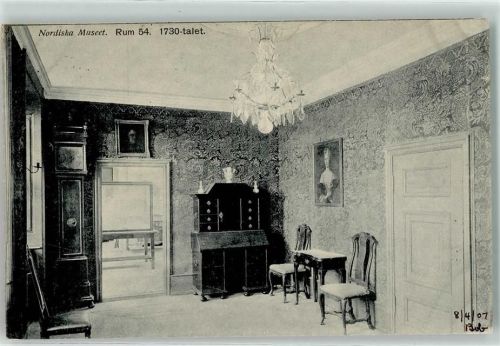 Stockholm 1907 Nordiska Museet Rum 54 1730 talet