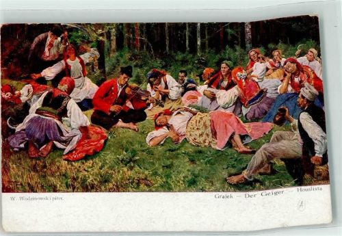 1917 Grajek Der Geiger Houslista Tracht Musik Feldpost S. B. Offizierausbildungskursus