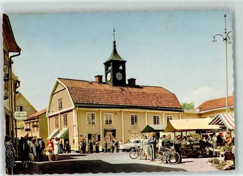 Stockholm Gamla Radhuset Norrtälje Fahrrad Auto Marktszene