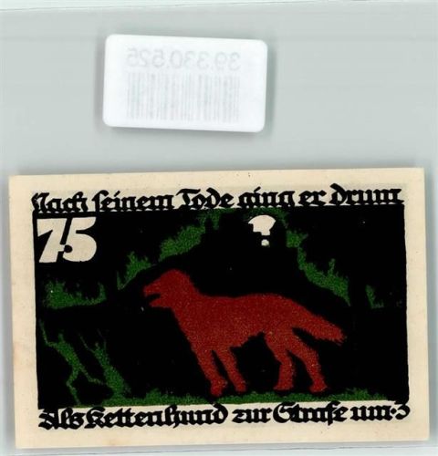 Vechta 1922 Notgeld Vestungh Vechtae 75 Pfennig