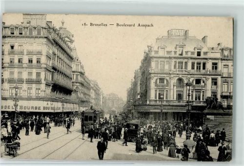 Brüssel Boulevard Anspach Tram Geschäfte
