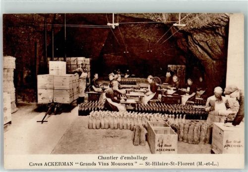 Saumur Chantier d emballage Caves Ackerman Grands Vins Mousseux St. Hilaire St. Florent Faabrik Flaschen