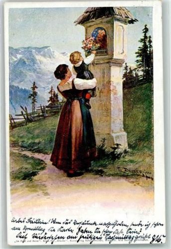 1900 Mutter mit Kind Wegschrein