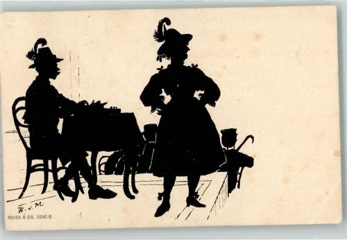 1903 Frau Mann Tracht sign.A.v.M. Künstlerkarte