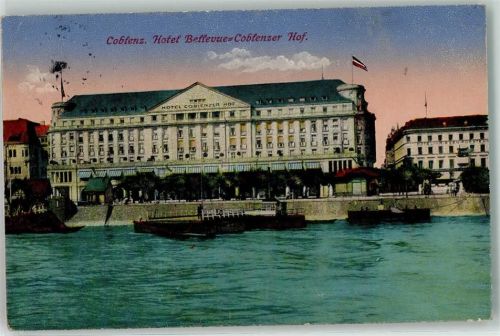 Koblenz 1917 Hotel Bellevue-Koblenzer Hof Rheinkähne