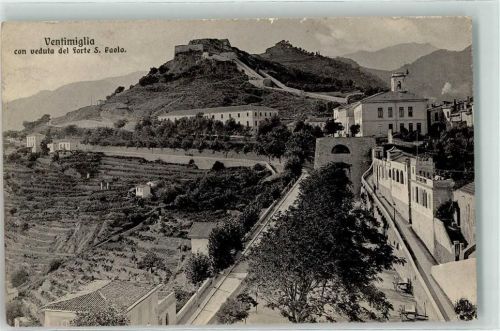 18039 Ventimiglia 1920 - con veduta del Forte S. Paolo