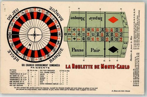 1913 La Roulette de Monte Carlo Spielplan