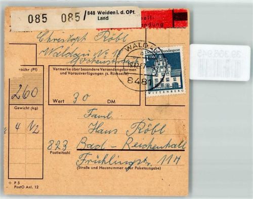 Waldau Paketkarte Paketschnellzusendung