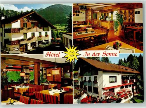 Meilingen Hotel In der Sonne Gastraum Balkonterrasse Informationskarte