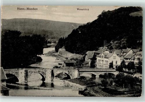 Hann. Münden 1917 Weserbrücke