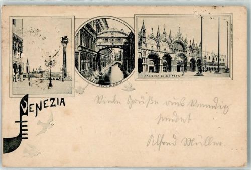 Venezia 1897 Basilica di S. Marco Ponte dei Sospiri