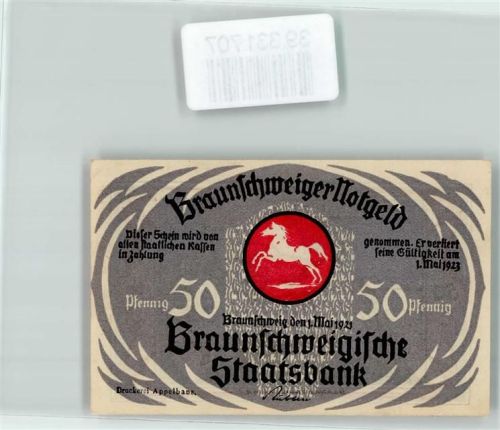 Braunschweig Notgeld 50 Pfennig Regenstein